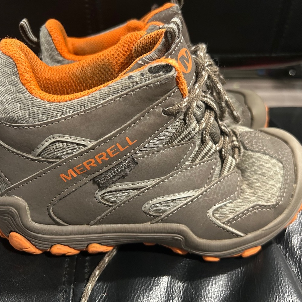 Merrell Kids Gray and Orange Boots